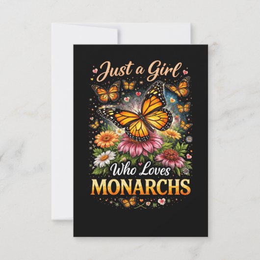 Nur ein Mädchen, das Monarchen liebt Dankeskarte (Vorderseite)
