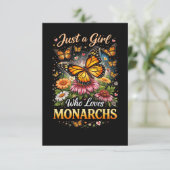 Nur ein Mädchen, das Monarchen liebt Dankeskarte (Stehend Vorderseite)