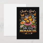 Nur ein Mädchen, das Monarchen liebt Dankeskarte (Vorne/Hinten)