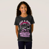 Nur ein Mädchen, das Monster-LKWs-Niedliche Mädche T-Shirt (Vorne ganz)