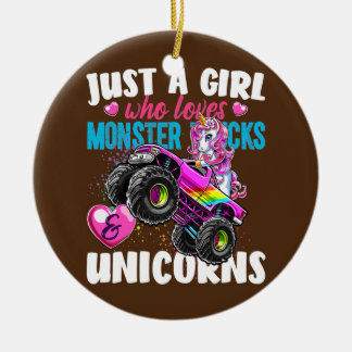 Nur ein Mädchen, das Monster-Trucks-Geschenke Lieb Keramik Ornament