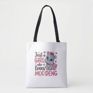 Nur ein Mädchen, das Moo Deng Baby Hippos Long Sl  Tasche