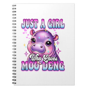 Nur ein Mädchen, das Moo Deng Niedlich Baby hippo Notizblock