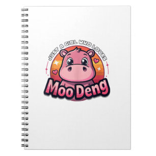 Nur ein Mädchen, das Moo Deng Niedlich Baby Hippo Notizblock