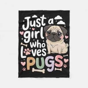 Nur ein Mädchen, das Mops Lieben Hunde Tierfreunde Fleecedecke