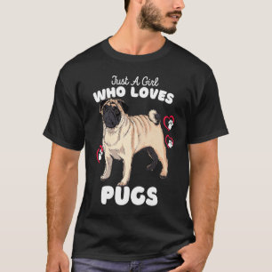 Nur Ein Mädchen Das Mops Liebt  Süßer Mops  Kinder T-Shirt