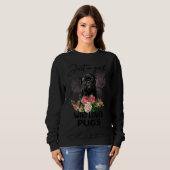 Nur ein Mädchen, das Mops Mops Liebe Blume Sweatshirt (Vorne ganz)