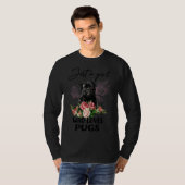 Nur ein Mädchen, das Mops Mops Liebe Blume T-Shirt (Vorne ganz)
