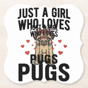 Nur ein Mädchen, das Mops-Old-Shirt-Design liebt Untersetzer