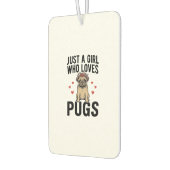 Nur ein Mädchen, das Mops-Oldtimer-Hunde-Shirt-Des Autolufterfrischer (Links)