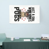 Nur ein Mädchen, das Mops-Oldtimer-Hunde-Shirt-Des Banner (Messeveranstaltung)