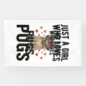 Nur ein Mädchen, das Mops-Oldtimer-Hunde-Shirt-Des Banner (Horizontal)