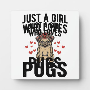 Nur ein Mädchen, das Mops-Oldtimer-Hunde-Shirt-Des Fotoplatte
