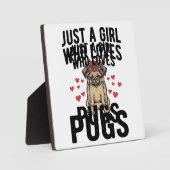 Nur ein Mädchen, das Mops-Oldtimer-Hunde-Shirt-Des Fotoplatte (Vorderseite)