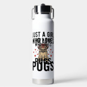 Nur ein Mädchen, das Mops-Oldtimer-Hunde-Shirt-Des Trinkflasche (Vorderseite)
