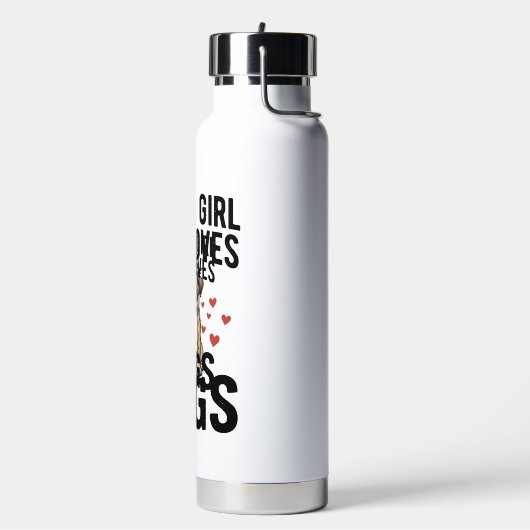 Nur ein Mädchen, das Mops-Oldtimer-Hunde-Shirt-Des Trinkflasche (Links)