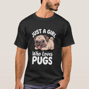 Nur ein Mädchen, das Mops süße Hündchen liebt T-Shirt