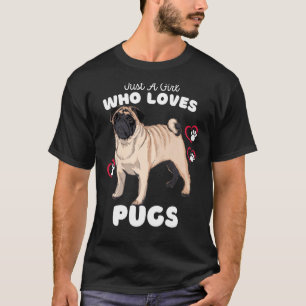 Nur ein Mädchen, das Mops süße Mops-Kinder und Kle T-Shirt