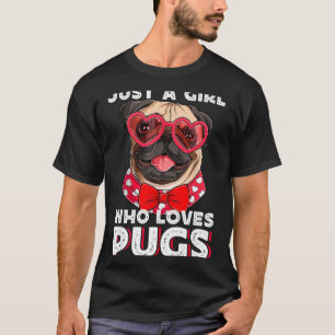 Nur ein Mädchen, das Möpse liebt, süße Haustierlie T-Shirt