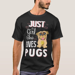 Nur ein Mädchen, das Möpse liebt, süße Mops-Gesche T-Shirt