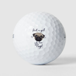 Nur ein Mädchen, das Möpsen Liebe Golfball