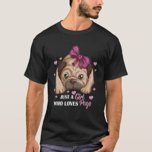Nur ein Mädchen, das Möpsen Lieben Hunde Hunde Mop T-Shirt