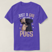 Nur ein Mädchen, das Möpsen Lieben Kinder Mops Lov T-Shirt (Design vorne)