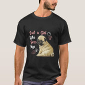 Nur ein Mädchen, das Möpsen Lieben Mops Hund Lover T-Shirt (Vorderseite)