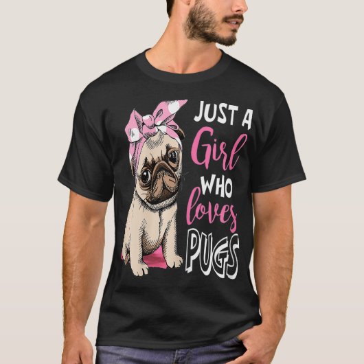 Nur ein Mädchen, das Möpsen Niedlich Mops Hund Lo T-Shirt (Vorderseite)