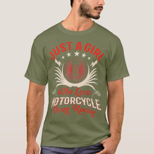 Nur ein Mädchen, das Motorrad-Drag Racing Lieben T-Shirt (Vorderseite)