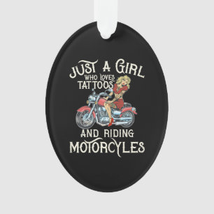 Nur ein Mädchen, das Motorräder Liebe Motorrad F Ornament
