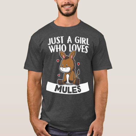 Nur ein Mädchen, das Mules Niedliche Esel Liebe T-Shirt (Vorderseite)