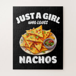 Nur ein Mädchen, das Nachos liebt, lustiger Lebens Puzzle