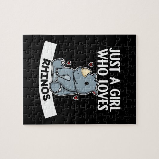 Nur ein Mädchen, das Nashörner niedlicher Rhinozer Puzzle (Horizontal)