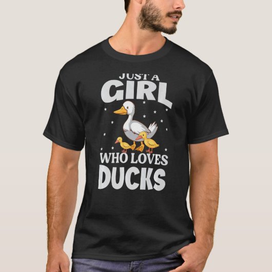 Nur ein Mädchen, das Niedlich Ducks Lieben T-Shirt (Vorderseite)
