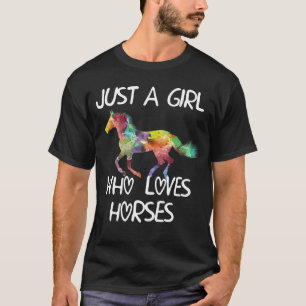 Nur ein Mädchen, das Niedlich Pferde Liebe T-Shirt