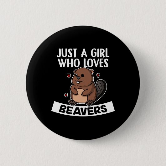 Nur ein Mädchen, das Niedliche Biberkostüme Liebe Button (Vorderseite)