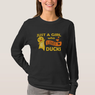 Nur ein Mädchen, das Niedliche Enten für Mädchen L T-Shirt