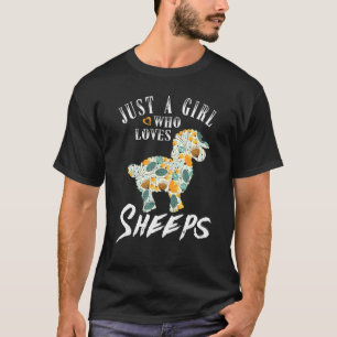 Nur ein Mädchen, das Niedliche Schafflora Liebe T-Shirt