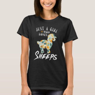 Nur ein Mädchen, das Niedliche Schafflora Liebe T-Shirt