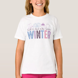 Nur ein Mädchen, das Niedliches saisonales Design T-Shirt
