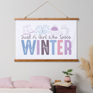 Nur ein Mädchen, das Niedliches saisonales Design Wandteppich Mit Holzrahmen