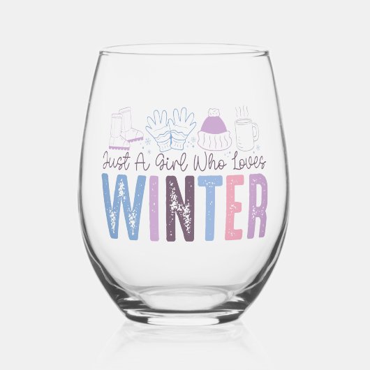 Nur ein Mädchen, das Niedliches saisonales Design Weinglas Ohne Stiel (Vorderseite)