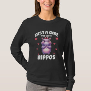 Nur ein Mädchen, das Nilpferde liebt, süße Nilpfer T-Shirt