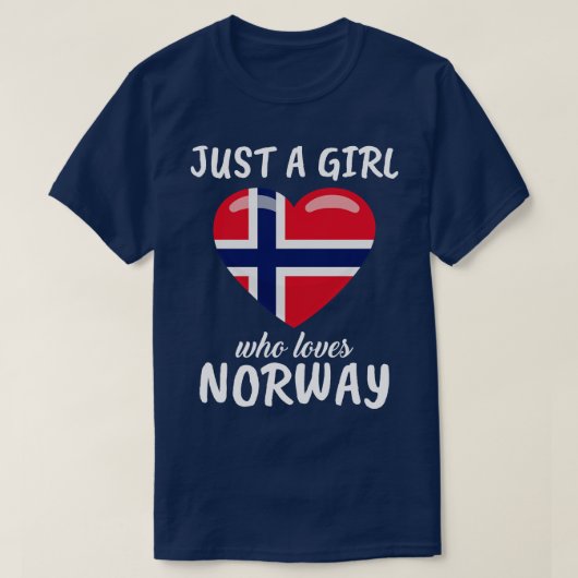 Nur ein Mädchen, das Norwegen Liebe T-Shirt (Design vorne)