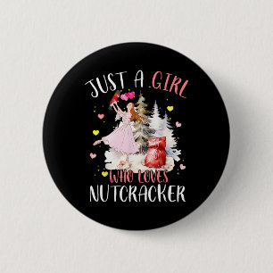 Nur ein Mädchen, das Nussknacker-Weihnachts-Ballet Button