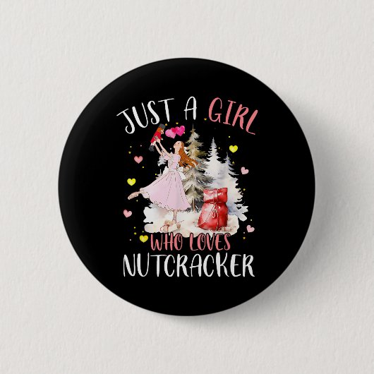 Nur ein Mädchen, das Nussknacker-Weihnachts-Ballet Button (Vorderseite)