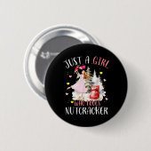 Nur ein Mädchen, das Nussknacker-Weihnachts-Ballet Button (Vorne & Hinten)