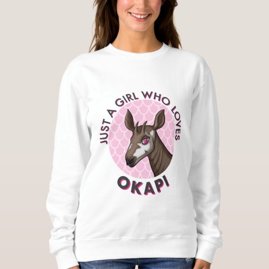 Nur ein Mädchen, das Okapi Lieben, Okapi Obsession Sweatshirt (Vorderseite)