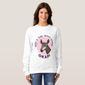 Nur ein Mädchen, das Okapi Lieben, Okapi Obsession Sweatshirt (Vorne ganz)